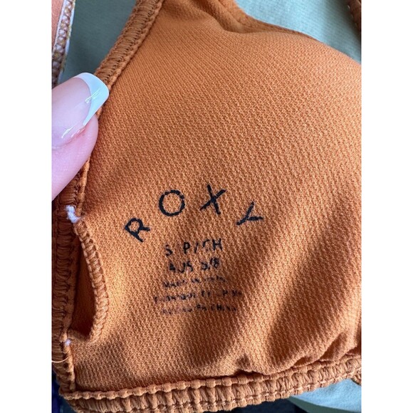 Roxy Mind of Freedom Rust Triangle Adjustable Criss Cross Bikini Top Only S - Picture 7 of 7